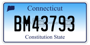 BM43793 license plate in Connecticut