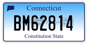 BM62814  license plate in CT
