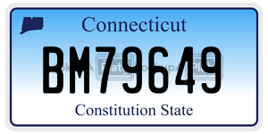 BM79649 license plate in Connecticut