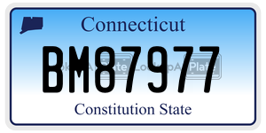BM87977 license plate in Connecticut