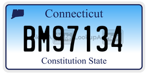 BM97134  license plate in CT