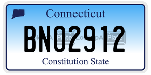 BN02912 license plate in Connecticut