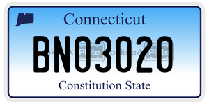 BN03020 license plate in Connecticut
