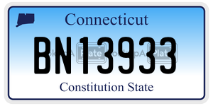 BN13933 license plate in Connecticut