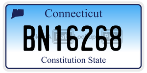 BN16268 license plate in Connecticut
