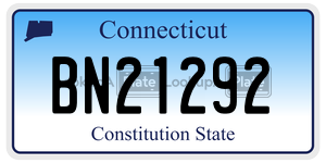 BN21292  license plate in CT