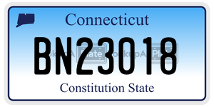 BN23018 license plate in Connecticut