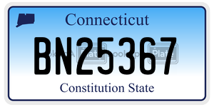 BN25367 license plate in Connecticut