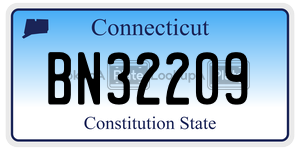 BN32209 license plate in Connecticut