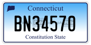 BN34570 license plate in Connecticut