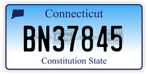 BN37845 license plate in Connecticut