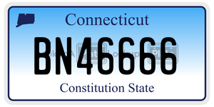 BN46666 license plate in Connecticut