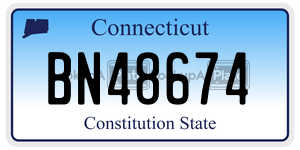 BN48674 license plate in Connecticut
