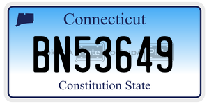 BN53649 license plate in Connecticut