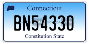 BN54330 license plate in Connecticut