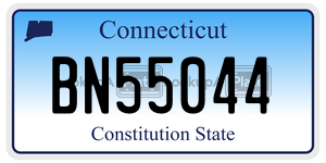 BN55044 license plate in Connecticut
