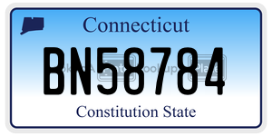 BN58784 license plate in Connecticut