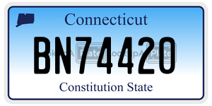 BN74420 license plate in Connecticut