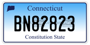 BN82823 license plate in Connecticut