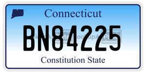 BN84225 license plate in Connecticut