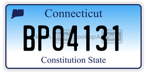 BP04131 license plate in Connecticut