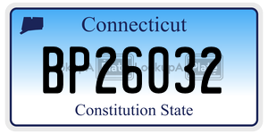 BP26032  license plate in CT