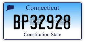 BP32928 license plate in Connecticut