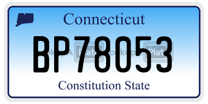 BP78053 license plate in Connecticut