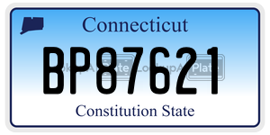BP87621 license plate in Connecticut