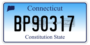 BP90317 license plate in Connecticut