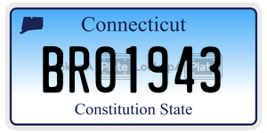 BR01943  license plate in CT