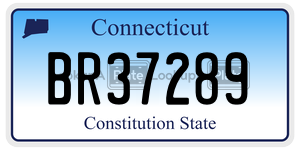 BR37289 license plate in Connecticut