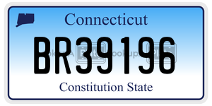 BR39196 license plate in Connecticut