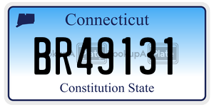 BR49131  license plate in CT