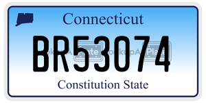 BR53074 license plate in Connecticut