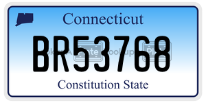 BR53768  license plate in CT