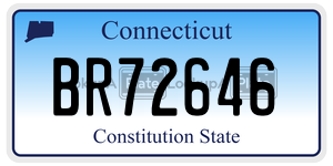 BR72646  license plate in CT