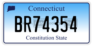 BR74354  license plate in CT
