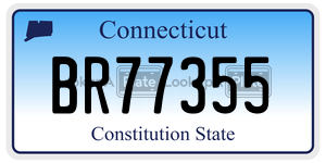 BR77355 license plate in Connecticut
