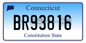BR93816  license plate in CT
