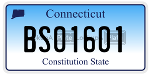 BS01601 license plate in Connecticut