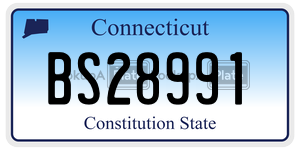 BS28991 license plate in Connecticut