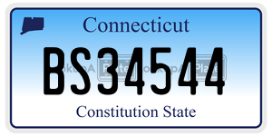 BS34544 license plate in Connecticut
