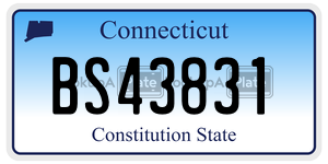 BS43831 license plate in Connecticut