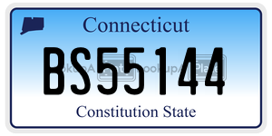 BS55144 license plate in Connecticut