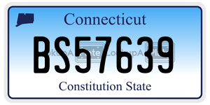 BS57639 license plate in Connecticut