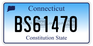 BS61470 license plate in Connecticut