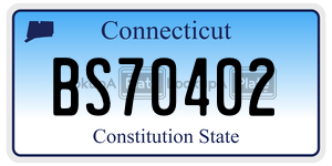 BS70402 license plate in Connecticut