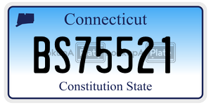 BS75521 license plate in Connecticut