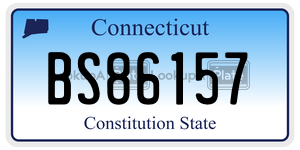 BS86157 license plate in Connecticut